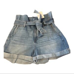Sincerely Jules Super high rise whiskered paperbag waist denim jean shorts size5